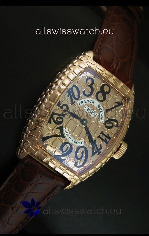 IMG_9081 Franck Muller Casablanca Gold Croco in Gold Case Replica 6
