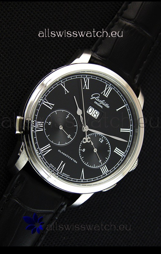 IMG_9081 Glashuette Dual Sub Dial in Black Dial Replica 6
