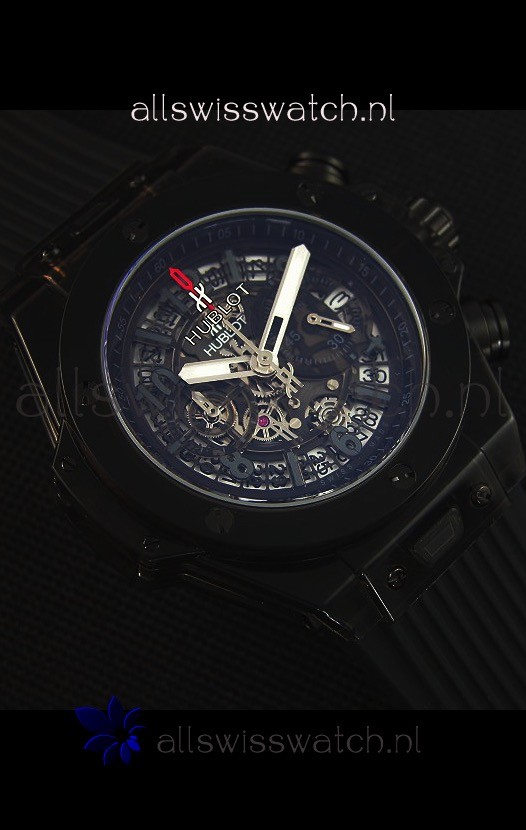 IMG_9081 Hublot Big Bang Unico All Black Sapphire Quartz 45MM Replica 6
