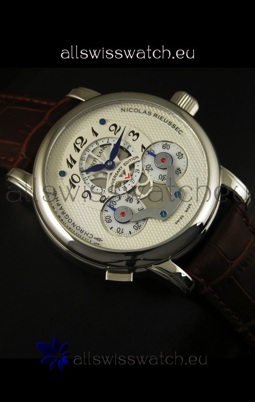 Mont Blanc Nicolas Riessec Stainless Steel Case in White Dial Replica 6