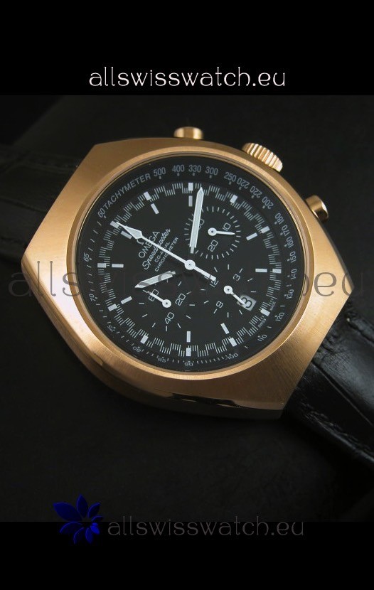 IMG_9081 Omega Speedmaster MARK II Co-Axial Chronograph Rose Gold Case Replica 6