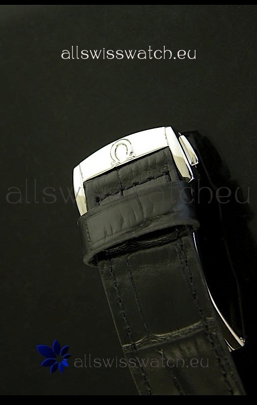 Omega Seamaster Railmaster in Black Leather Strap Replica 6