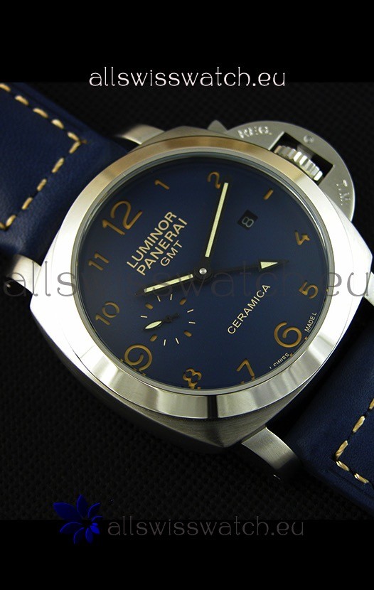 IMG_9081 Panerai Luminor Marina GMT Ceramica Stainless Steel Replica 6