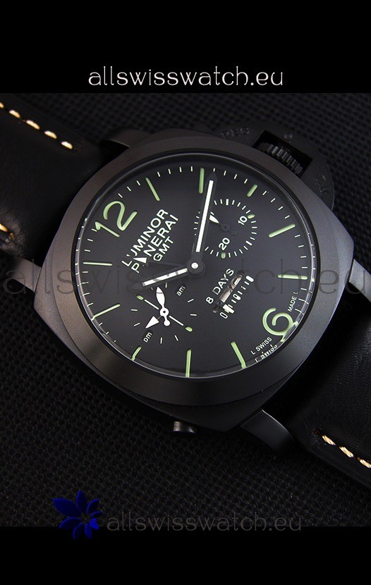 Panerai Luminor GMT 8 Days Power Reserve PVD Case Replica 6