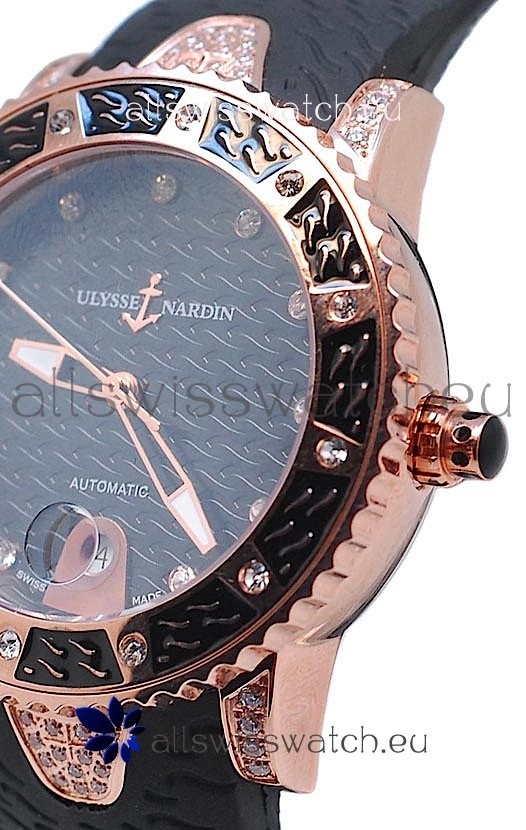 IMG_9081 Ulysse Nardin Diver Pink Gold in Black Dial Replica 6