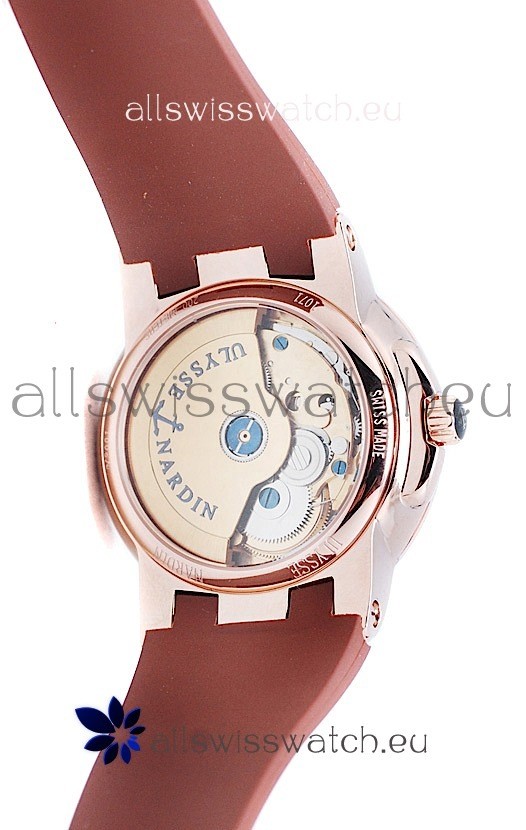 IMG_9081 Ulysse Nardin Executive Dual Time Rose Gold in Brown Dial Replica 6