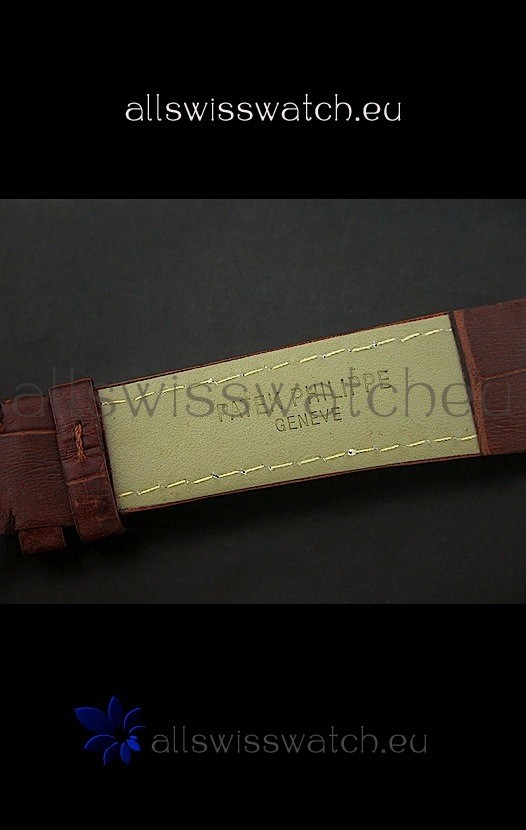 IMG_9081 Patek Philippe Mens Golden Elipse in Brown Dial Replica 6