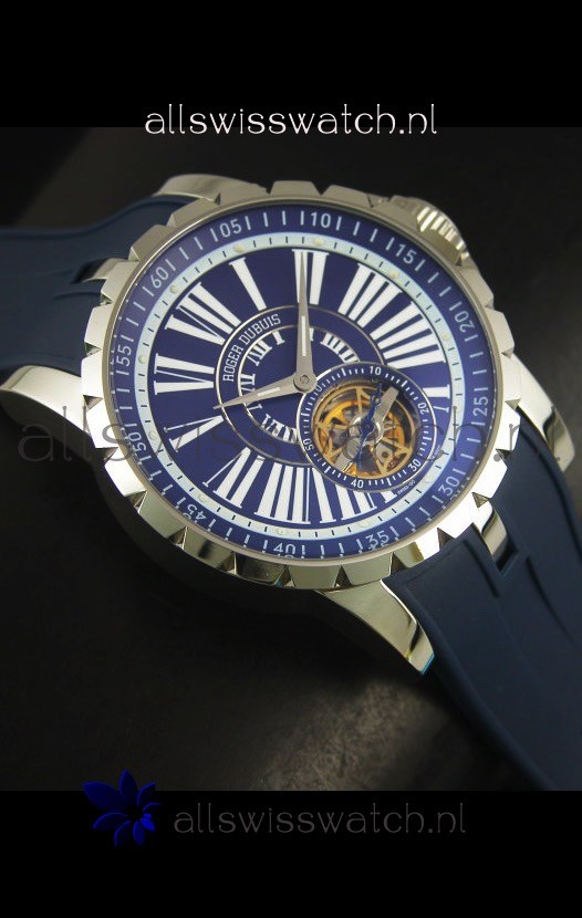 IMG_9081 Roger Dubuis Excalibur Tourbillon Movement - Blue Dial Replica 6