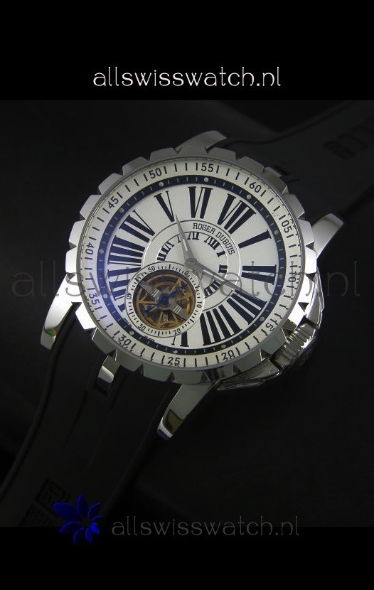 IMG_9081 Roger Dubuis Excalibur Tourbillon Movement - White Dial Replica 6