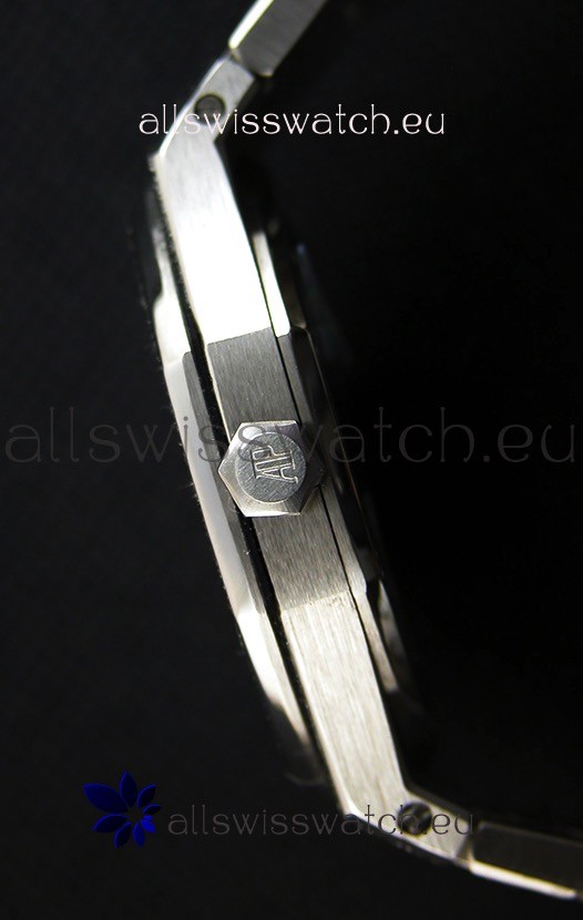 IMG_9081 Audemars Piguet Royal Oak Frosted White Gold QUARTZ Navy Blue 33MM - 1:1 Mirror Replica 7