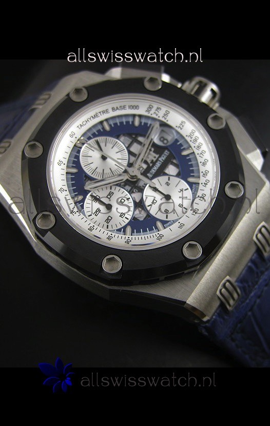 IMG_9081 Audemars Piguet Royal Oak Offshore Rubens Barrichello Titanium Blue - 1:1 Mirror Replica 7