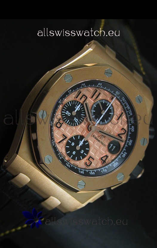 Audemars Piguet Royal Oak Offshore THEMES Pink Gold Casing  Replica 7
