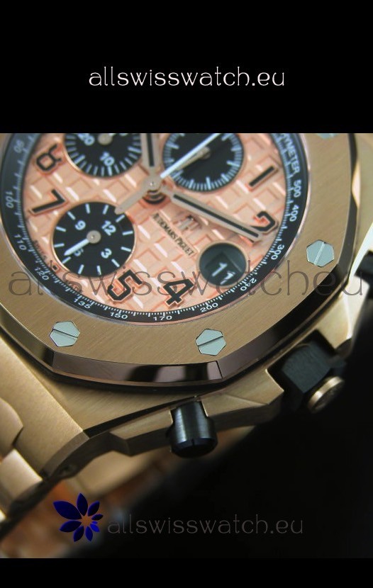 IMG_9081 Audemars Piguet Royal Oak Offshore THEMES Pink Gold Casing Replica 7