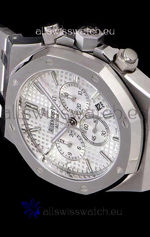 IMG_9081 Audemars Piguet Royal Oak Chronograph White Dial 904L Steel 1:1 Mirror Replica 7