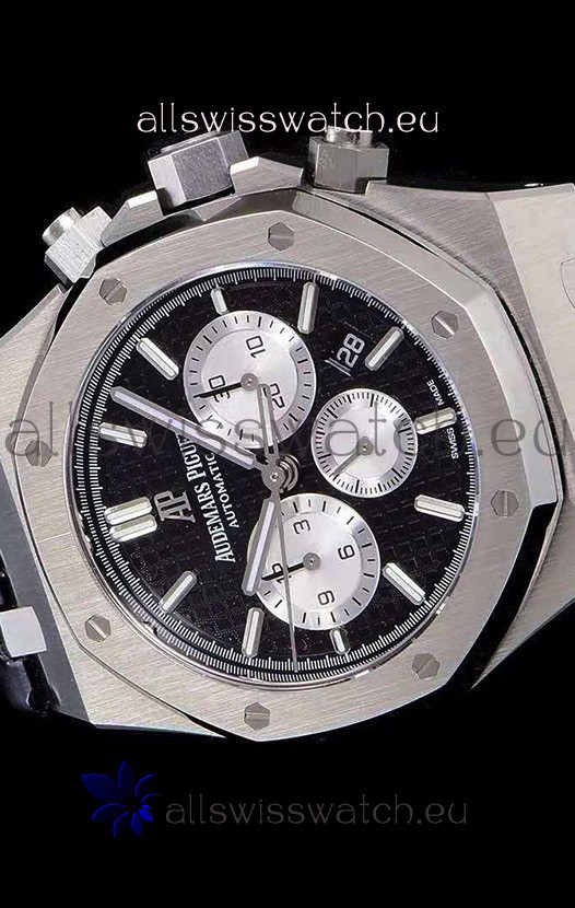 IMG_9081 Audemars Piguet Royal Oak Chronograph Black Dial 904L Steel 1:1 Mirror Replica 7