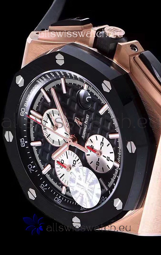 IMG_9081 Audemars Piguet Royal Oak Offshore 44MM Pink Gold 1:1 Mirror 904L Steel Replica 7
