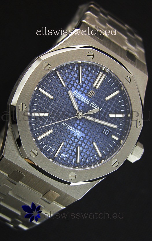 IMG_9081 Audemars Piguet Royal Oak 41MM Blue Dial Steel Strap - 1:1 Mirror Ultimate Edition Replica 7