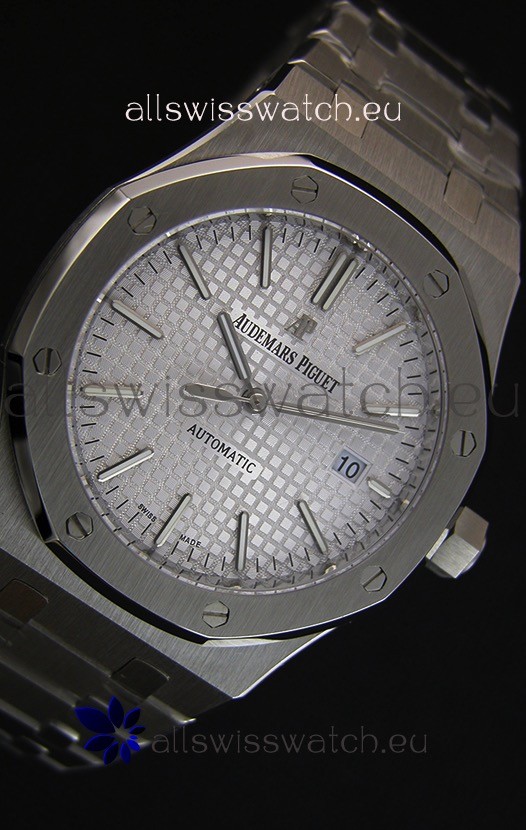 IMG_9081 Audemars Piguet Royal Oak 41MM Silver Dial Steel Strap - 1:1 Mirror Ultimate Edition Replica 7