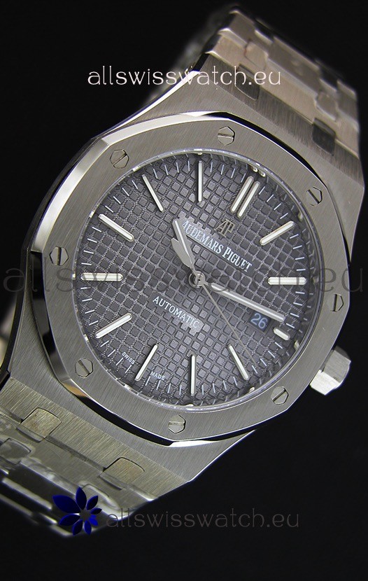 IMG_9081 Audemars Piguet Royal Oak 41MM Grey Dial Steel Strap - 1:1 Mirror Ultimate Edition Replica 7