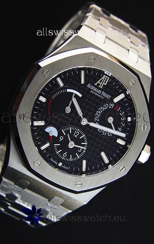 IMG_9081 Audemars Piguet Royal Oak Dual Timein Black Dial Replica 7