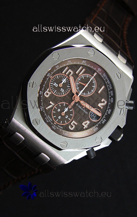 IMG_9081 Audemars Piguet Royal Oak Offshore Brown Dial Chronograph 1:1 Mirror Replica 7