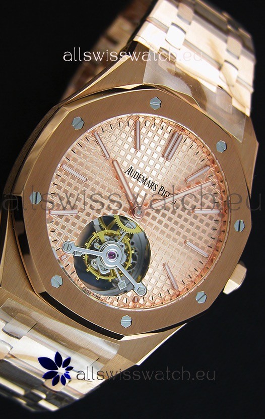IMG_9081 Audemars Piguet Royal Oak Tourbillon 41mm Extra-Thin Pink Gold Dial Replica 7