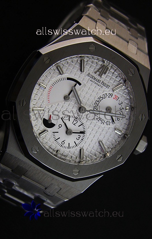 IMG_9081 Audemars Piguet Royal Oak Dual Timein White Dial Replica 7