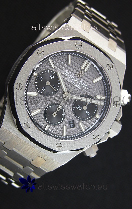 IMG_9081 Audemars Piguet Royal Oak Chronograph Slate Grey Dial Steel Strap Replica 7