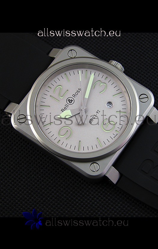 IMG_9081 Bell & Ross BR03-92 Horolum Grey Dial Rubber Strap1:1 Mirror Replica 7