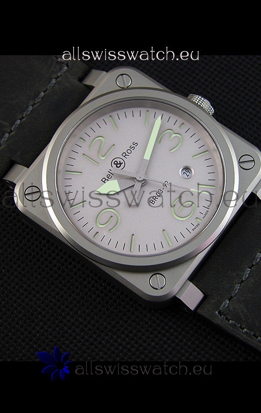 IMG_9081 Bell & Ross BR03-92 Horolum Grey Dial Leather Strap1:1 Mirror Replica 7