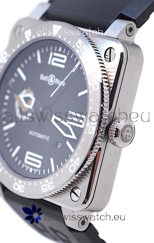 IMG_9081 Bell and Ross BR 03 Type Aviation Brushed Steel Automatic Replica 7