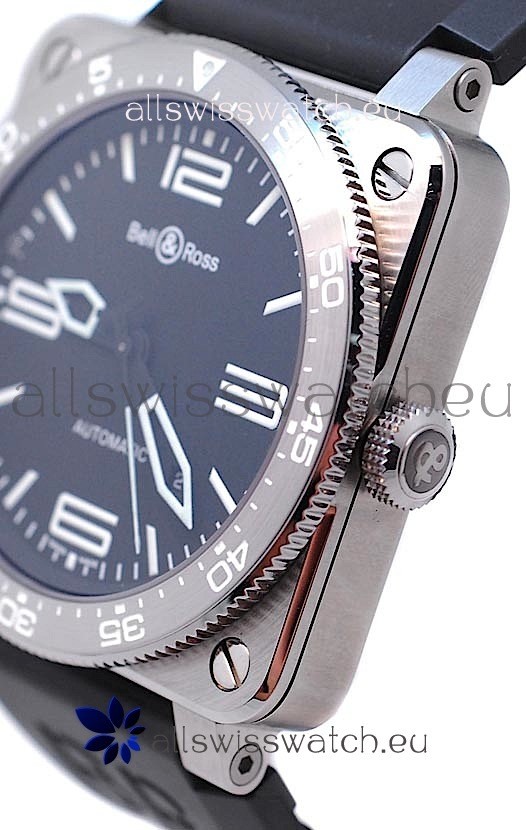 IMG_9081 Bell and Ross BR 03 Type Aviation Brushed Steel Automatic in Black Dial Replica 7