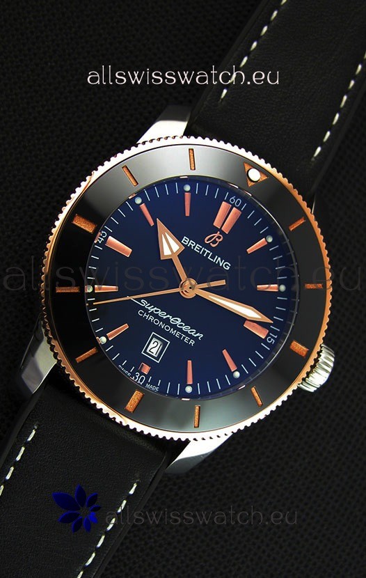 IMG_9081 Breitling SuperOcean Heritage II B20 44MM Black Dial Two Tone Bezel 1:1 Mirror Replica 7