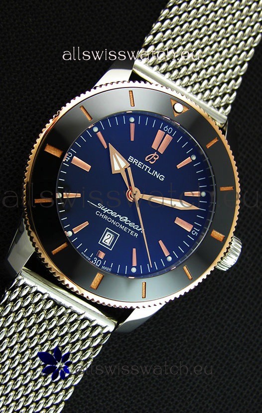 IMG_9081 Breitling SuperOcean Heritage II B20 44MM Black Dial Two Tone Bezel 1:1 Mirror Replica 7