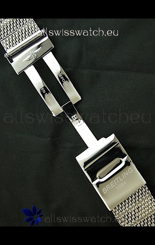 IMG_9081 Breitling 440 Solid Stainless Steel Polished Strap with Breitling Double Fliplock Clasp Replica 7
