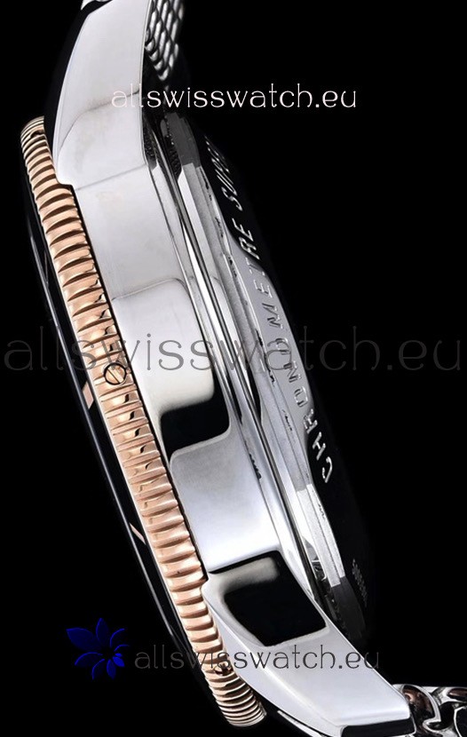 IMG_9081 Breitling SuperOcean Heritage II 44MM Black Dial Two Tone 904L Steel 1:1 Mirror Replica 7