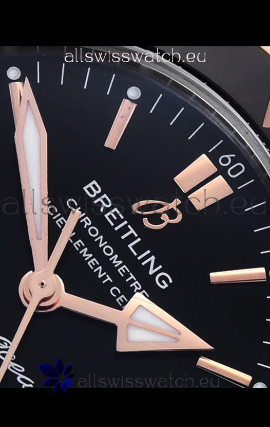 IMG_9081 Breitling SuperOcean Heritage II 44MM Black Dial Two Tone 904L Rubber Strap 1:1 Mirror Replica 7