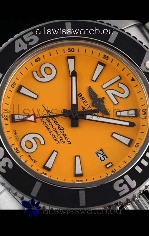 IMG_9081 Breitling Superocean Automatic 44 Steel - Yellow Dial 1:1 Mirror Replica 7