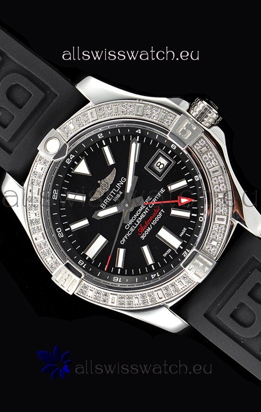 IMG_9081 Breitling Avenger II Steel GMT 1:1 Ultimate Edition - Black Dial Replica 7