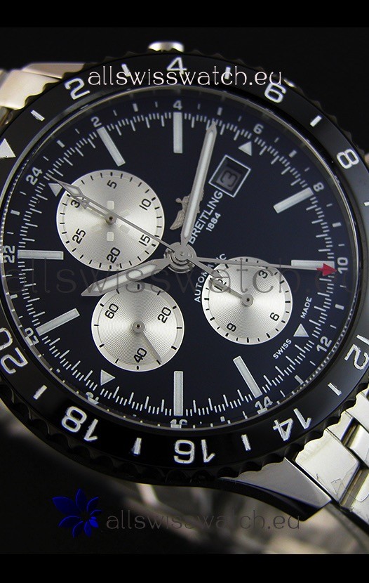 IMG_9081 Breitling Chronoliner Steel-Black Steel Strap in Black Dial Replica 7