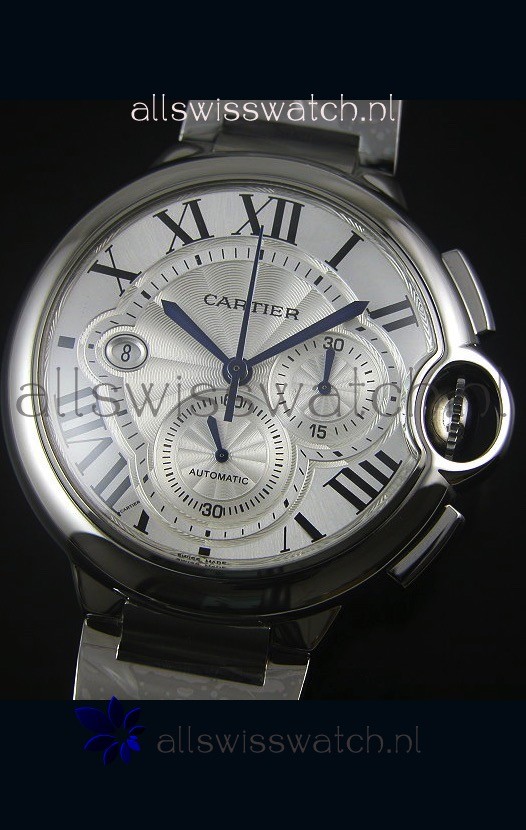 IMG_9081 Ballon De Cartier Chronograph in Stainless Steel Case White Dial - 1:1 Mirror Replica 7