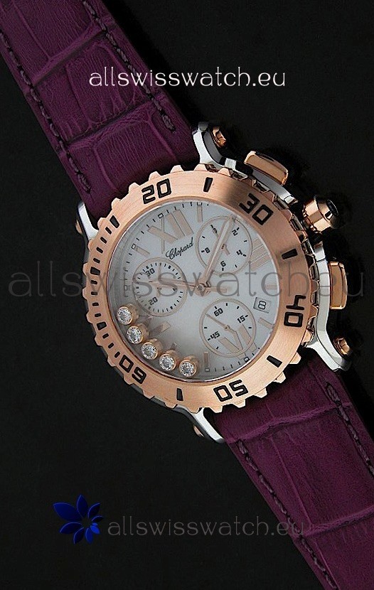 Chopard Happy Sportin Dark Red Strap Replica 7