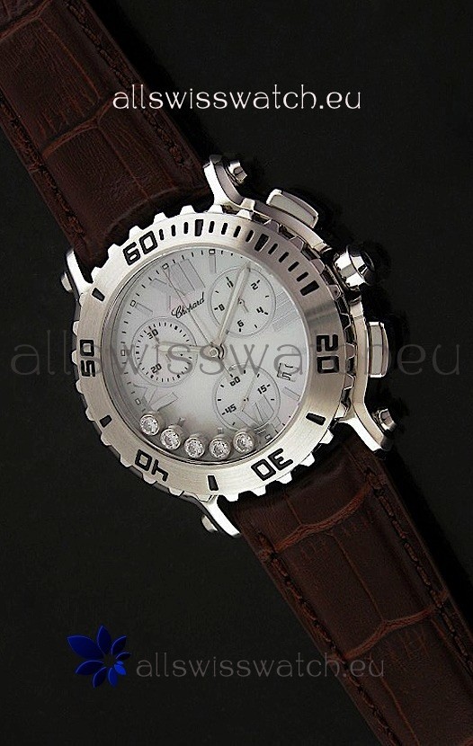 IMG_9081 Chopard Happy Sportin Brown Strap Replica 7