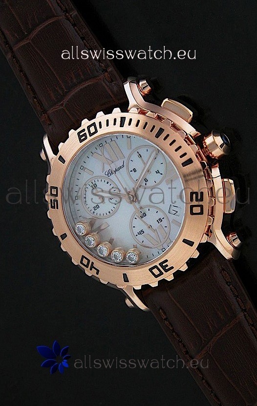 IMG_9081 Chopard Happy Sportin Brown Strap Replica 7