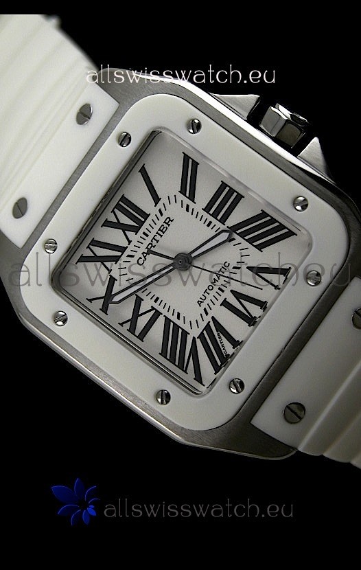 IMG_9081 Cartier Santos Automatic in White Dial Replica 7