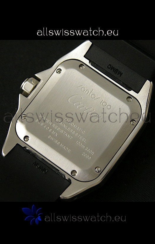 IMG_9081 Cartier Santos 100 Automatic in Black Replica 7