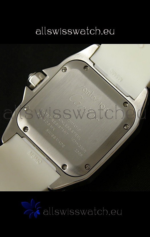 IMG_9081 Cartier Santos 100 Ladies Automatic in White Replica 7