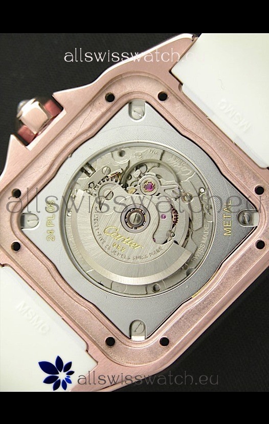 IMG_9081 Cartier Santos 100in Pink Gold Casing Replica 7