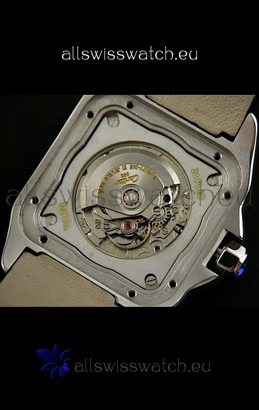IMG_9081 Cartier Santos Automatic in Pink Strap Replica 7