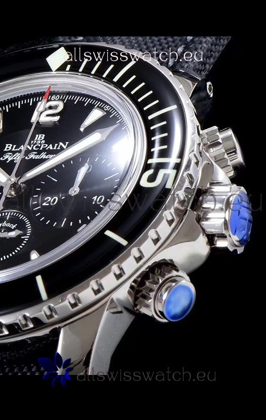 IMG_9081 Blancpain Blancpain Fifty Fathoms Chronograph Flyback Black 1:1 Mirror Replica 7